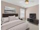 Bedroom featuring modern decor, natural light, and a comfortable bed at 2983 Bancroft Nw Gln, Kennesaw, GA 30144