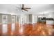 Open floor plan showing living room, dining area, and modern kitchen at 100 Oakwind Pkwy, Canton, GA 30114