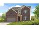 Charming two-story brick home with a stone archway, covered entry, and well-manicured lawn at 534 Nolden Trl, Dacula, GA 30019