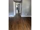 Living room with beautiful hardwood floors and grey paint at 2267 Bryant Dr, East Point, GA 30344