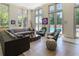 Stylish lounge area with comfortable seating and views of the outdoor pool at 1820 Peachtree Nw St # 608, Atlanta, GA 30309