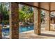 Covered patio overlooking a beautiful pool and landscaped backyard at 2461 Oak Grove Ne Ests, Atlanta, GA 30345