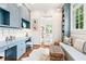 Cozy home office with custom built-ins, shiplap walls, and a comfortable seating area at 891 Glenbrook Nw Dr, Atlanta, GA 30318