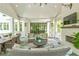 Relaxing covered patio with comfortable seating, an outdoor dining area, and a cozy fireplace at 891 Glenbrook Nw Dr, Atlanta, GA 30318