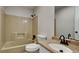 Bathroom featuring a shower and tub combo, vanity and a toilet at 4152 Berkshire Ct, Villa Rica, GA 30180