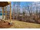 View of the backyard with supports for the house deck at 6355 Akins Way, Cumming, GA 30041