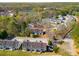 An aerial view of a community with townhomes, surrounded by mature trees and landscaping, near a lake at 4917 Walden Lake Sq, Decatur, GA 30035