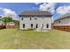Well-maintained backyard includes a patio area, lush green grass, and secure wooden fencing at 1788 Hanover West Ct, Lawrenceville, GA 30043