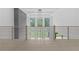 Hallway with modern railing and fixtures with an overview of the greenery outside at 3240 Miller Bottom Rd, Conyers, GA 30012