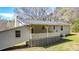 Exterior of a house showing the back porch, a grassy yard, and the surrounding landscape at 528 Lower Scott Mill Rd, Canton, GA 30114