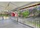 Open porch with white railings and a view of the green lawn and wooded area in the backyard at 528 Lower Scott Mill Rd, Canton, GA 30114