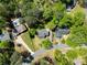 Aerial view of the neighborhood, showcasing the house and surrounding greenery at 110 Myers Dr, Alpharetta, GA 30009