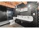 Unique bathroom with subway tile shower and a large vintage trough sink at 644 Wells Sw St # 8, Atlanta, GA 30310