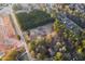 Aerial shot showcases a home nestled among mature trees near construction, offering a blend of nature and convenience at 3856 Egypt Rd, Snellville, GA 30039