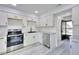 Updated kitchen features stainless appliances, white cabinets, and sleek countertops at 1124 Country Ct, Lawrenceville, GA 30044