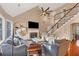 Open floor plan living room with vaulted ceiling and fireplace at 4916 Locklear Way, Marietta, GA 30066
