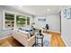Bright living room features hardwood floors, large windows, and neutral paint at 215 Collum Nw St, Atlanta, GA 30314