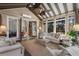 Cozy sun room with neutral decor, exposed beam ceilings and large windows providing natural light and views at 2160 Bradley Trl, Cumming, GA 30041