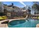 Stunning backyard with a private pool, deck, multi-level balconies, and lush greenery at 2160 Bradley Trl, Cumming, GA 30041