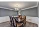 Formal dining room featuring hardwood floors, chandelier, and decorative wainscoting at 3253 Brookshire Way, Duluth, GA 30096
