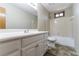 Bathroom featuring a white vanity and a tub with shower at 752 Alison Jane Ne Ct, Kennesaw, GA 30144