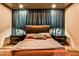 Comfortable main bedroom with accent lighting and stylish dark curtains at 237 Webney Se Dr, Marietta, GA 30068