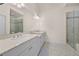 Bathroom with double sink vanity and glass shower at 3022 Hartford Mill, Duluth, GA 30097