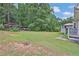 A big backyard with a lush lawn offers plenty of space for outdoor activities and enjoyment at 962 Cove Lake Ct, Lawrenceville, GA 30045