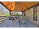 Enjoy the home's deck with canopy, outdoor seating, and a grill, ideal for outdoor entertaining and relaxation at 962 Cove Lake Ct, Lawrenceville, GA 30045