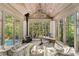 Bright sunroom with vaulted wood ceiling, multiple windows, and views of outdoor landscape at 3540 Tuxedo Nw Rd, Atlanta, GA 30305