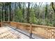 Spacious wooden deck with railings offering a serene view of the surrounding trees and natural landscape at 3042 Peek Nw Rd, Atlanta, GA 30318