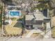 Expansive aerial view showcasing the home, pool, and lush landscaping in a desirable neighborhood at 417 Lynne Cir, Alpharetta, GA 30009