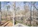 Backyard view from the deck, showing a heavily wooded area with hints of a stream running through it at 812 Burning Tree Se Ct, Marietta, GA 30067
