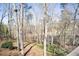Picturesque backyard view through the trees with green grass and privacy at 812 Burning Tree Se Ct, Marietta, GA 30067