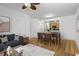 Inviting open floor plan featuring living and dining areas, with hardwood floors throughout at 799 Hammond Dr # 205, Sandy Springs, GA 30328