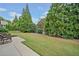 Well manicured backyard with lush lawn and mature trees, perfect for outdoor entertaining at 3124 Bentgrass Ln, Kennesaw, GA 30144