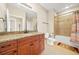 Bathroom features granite countertops and a shower/tub combo at 3124 Bentgrass Ln, Kennesaw, GA 30144