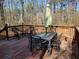 Inviting wooden deck with outdoor seating, table, and chairs perfect for outdoor dining at 198 Lexington Ct, Riverdale, GA 30274