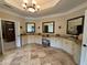 Elegant bathroom with dual vanities, tile floors, and a makeup area at 2698 Bonar Hall Path, Duluth, GA 30097