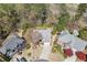 Aerial view displaying the house nestled within a well-landscaped neighborhood at 1673 Chadwick Ridge Dr, Lawrenceville, GA 30043