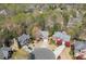 An aerial view showcasing the property located in a lush, green neighborhood at 1673 Chadwick Ridge Dr, Lawrenceville, GA 30043
