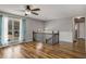Bright living area with wood floors, gray walls, and large windows at 6370 Boca Grande Blvd, Forest Park, GA 30297