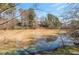 Scenic view of a tranquil pond surrounded by trees, creating a peaceful natural setting at 1561 Cooks Pond Dr, Powder Springs, GA 30127