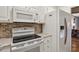 Kitchen with modern appliances, including a white refrigerator and microwave at 300 Peachtree Ne St # 18I, Atlanta, GA 30308