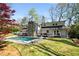Back exterior view of the home featuring a beautiful in-ground pool and outdoor deck at 570 Glen Eagles Se Cir, Marietta, GA 30067