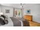 Bright and airy main bedroom with private access to the outdoors with a view of the pool at 570 Glen Eagles Se Cir, Marietta, GA 30067