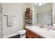 Well-maintained bathroom with a modern vanity, ample storage, and neutral decor at 12551 Alcovy Rd, Covington, GA 30014