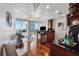 Modern kitchen with sleek countertops, stainless steel appliances, and an open layout overlooking the living space at 3324 Peachtree Ne Rd # 2808, Atlanta, GA 30326