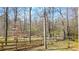 Fenced backyard near a creek features mature trees providing privacy and a tranquil setting at 416 Delane Dr, Dallas, GA 30157
