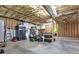 Unfinished basement with exposed beams and mechanicals offers ample storage space at 416 Delane Dr, Dallas, GA 30157